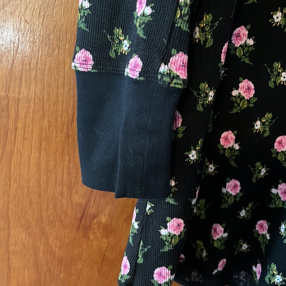 Victoria's Secret Black Top with Pink and Green Floral Design - Picture 4 of 7